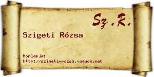 Szigeti Rózsa névjegykártya