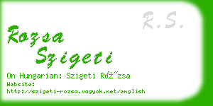 rozsa szigeti business card